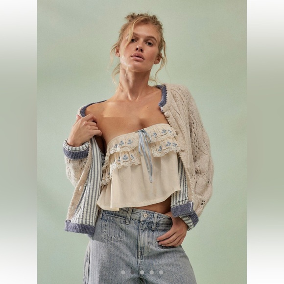 NWT Free People Tailia Embroidered Tube Top size XL - Picture 4 of 8